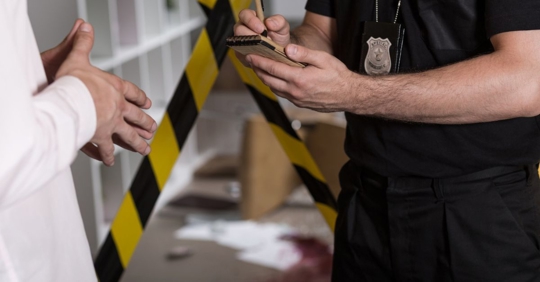 talking to a police officer